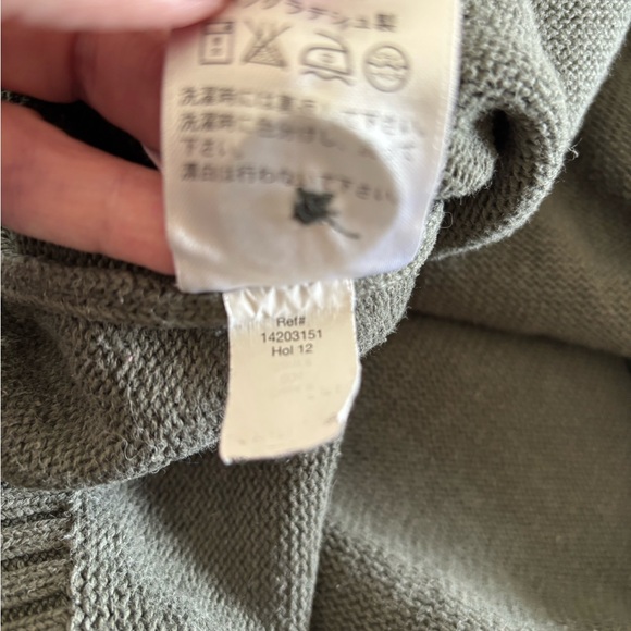 Eddie Bauer Large Lg khaki green crew neck 1/4 button cotton Sweater. Preloved. - Picture 11 of 13